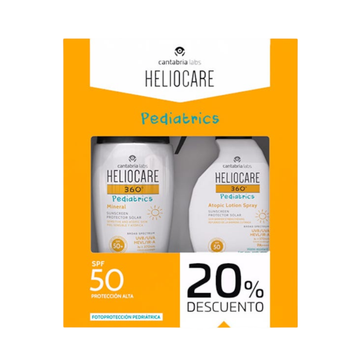 Heliocare 360º Pediatrics Pack Atopic Lotion Spray Spf50 250 ml + Mineral Spf50+ 50ml